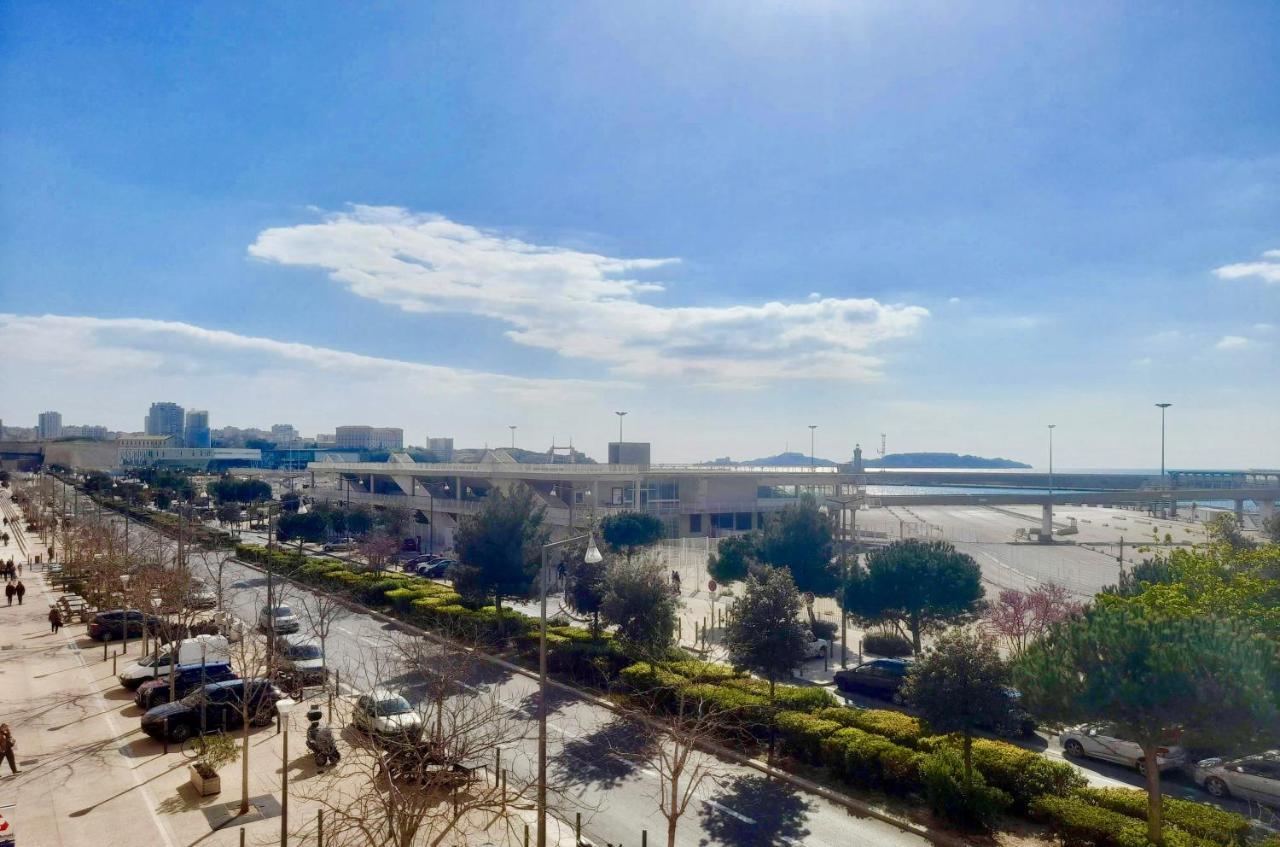 Spacieux Et Lumineux Appartement Vue Mer Joliette Марсель Экстерьер фото